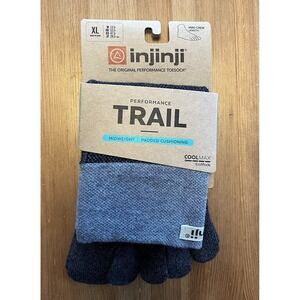 Injinji Trail Toe Socks Men's XL Midweight Mini-Crew Gray COOLMAX Blister Free